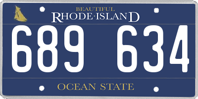 RI license plate 689634