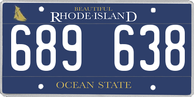 RI license plate 689638