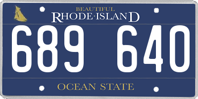 RI license plate 689640