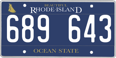 RI license plate 689643