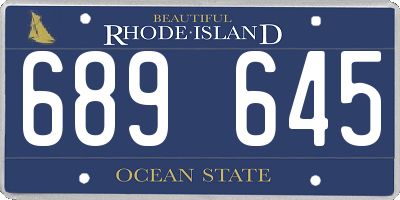 RI license plate 689645