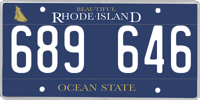 RI license plate 689646