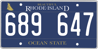 RI license plate 689647