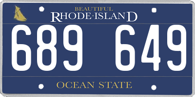 RI license plate 689649