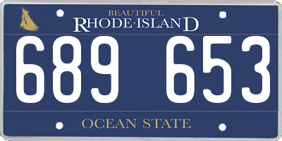 RI license plate 689653
