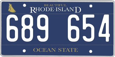 RI license plate 689654