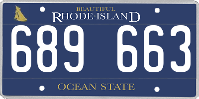 RI license plate 689663