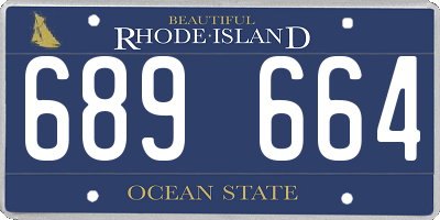 RI license plate 689664