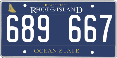 RI license plate 689667