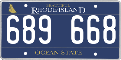 RI license plate 689668