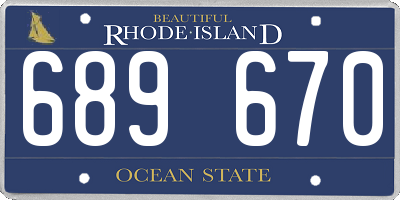 RI license plate 689670