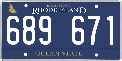 RI license plate 689671