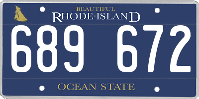 RI license plate 689672