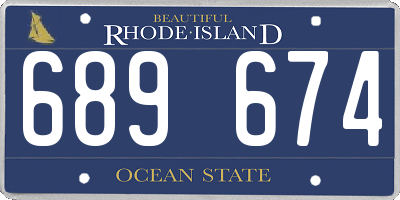 RI license plate 689674