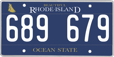 RI license plate 689679