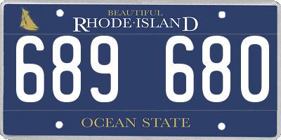 RI license plate 689680