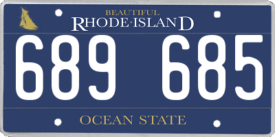 RI license plate 689685