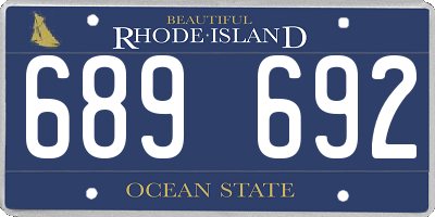 RI license plate 689692