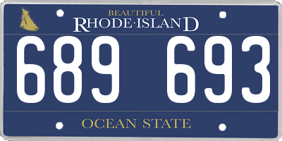 RI license plate 689693