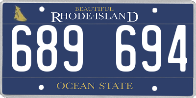RI license plate 689694