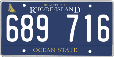 RI license plate 689716