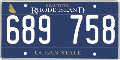 RI license plate 689758