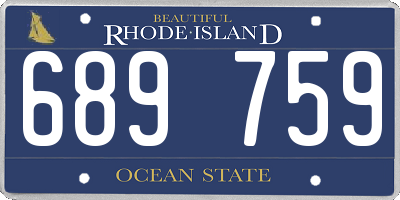 RI license plate 689759