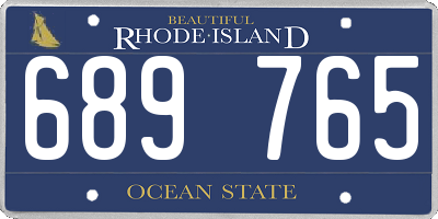 RI license plate 689765