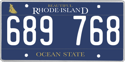 RI license plate 689768