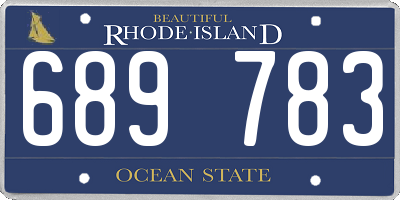 RI license plate 689783