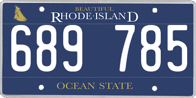 RI license plate 689785