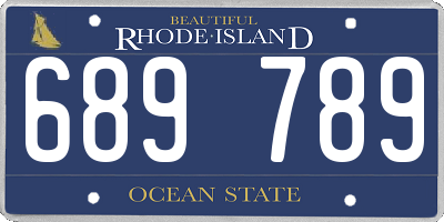 RI license plate 689789