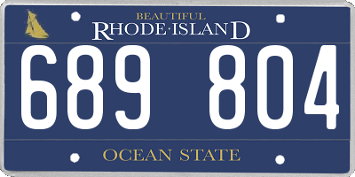 RI license plate 689804