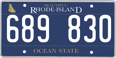 RI license plate 689830