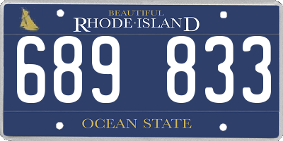 RI license plate 689833