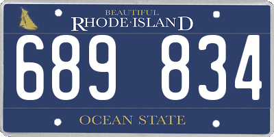 RI license plate 689834