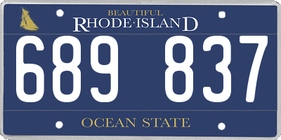 RI license plate 689837