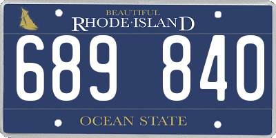 RI license plate 689840