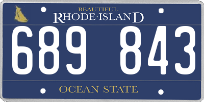 RI license plate 689843