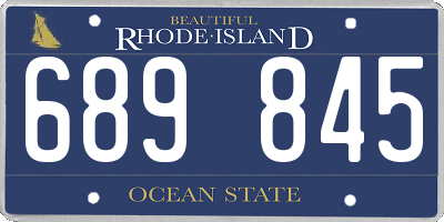 RI license plate 689845