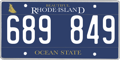 RI license plate 689849