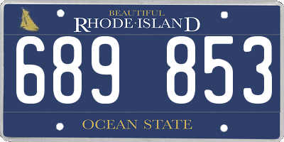 RI license plate 689853
