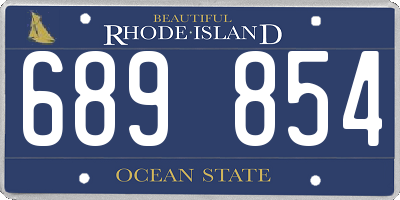 RI license plate 689854