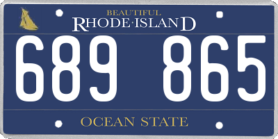 RI license plate 689865