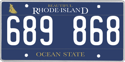RI license plate 689868
