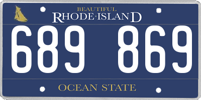 RI license plate 689869