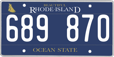 RI license plate 689870