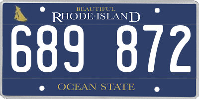 RI license plate 689872