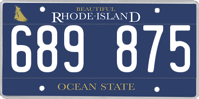 RI license plate 689875