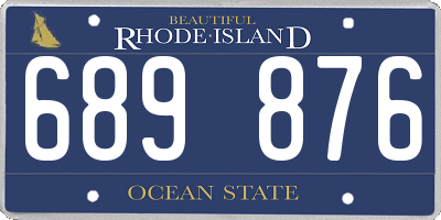 RI license plate 689876